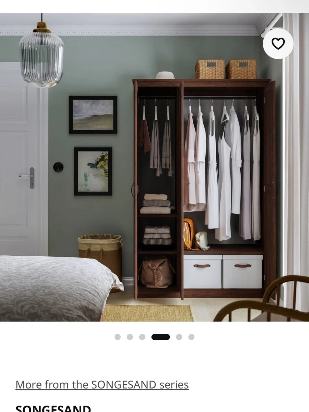 IKEA Three-Door Wardrobe with Center Mirror - Dark Brown